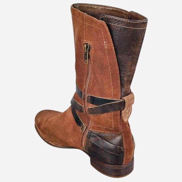 UGG Deanna Boots Chocolate Brown Suede Leather Shearling Lined Mid-Calf l Size 8 - Picture 5 of 8